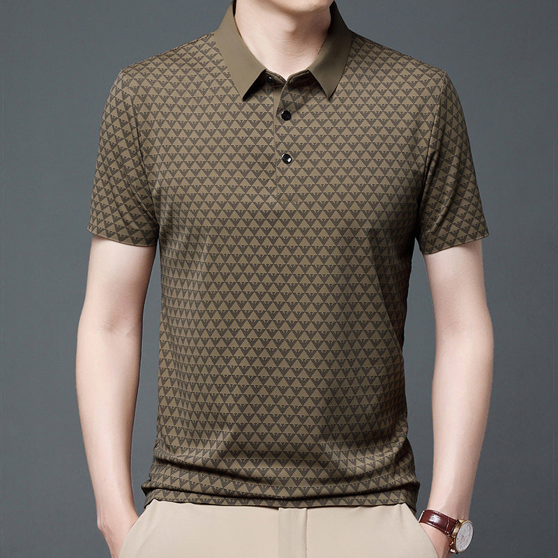 Men's Brown Printed Half Sleeve T-Shirt - Goamen