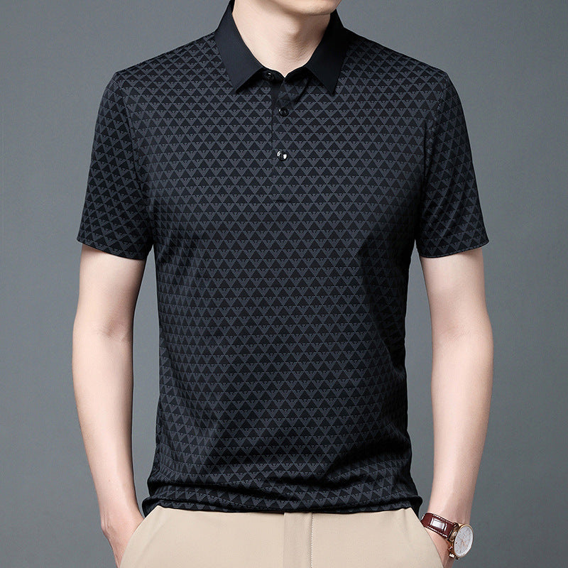 Men's Black Printed Half Sleeve T-Shirt - Goamen