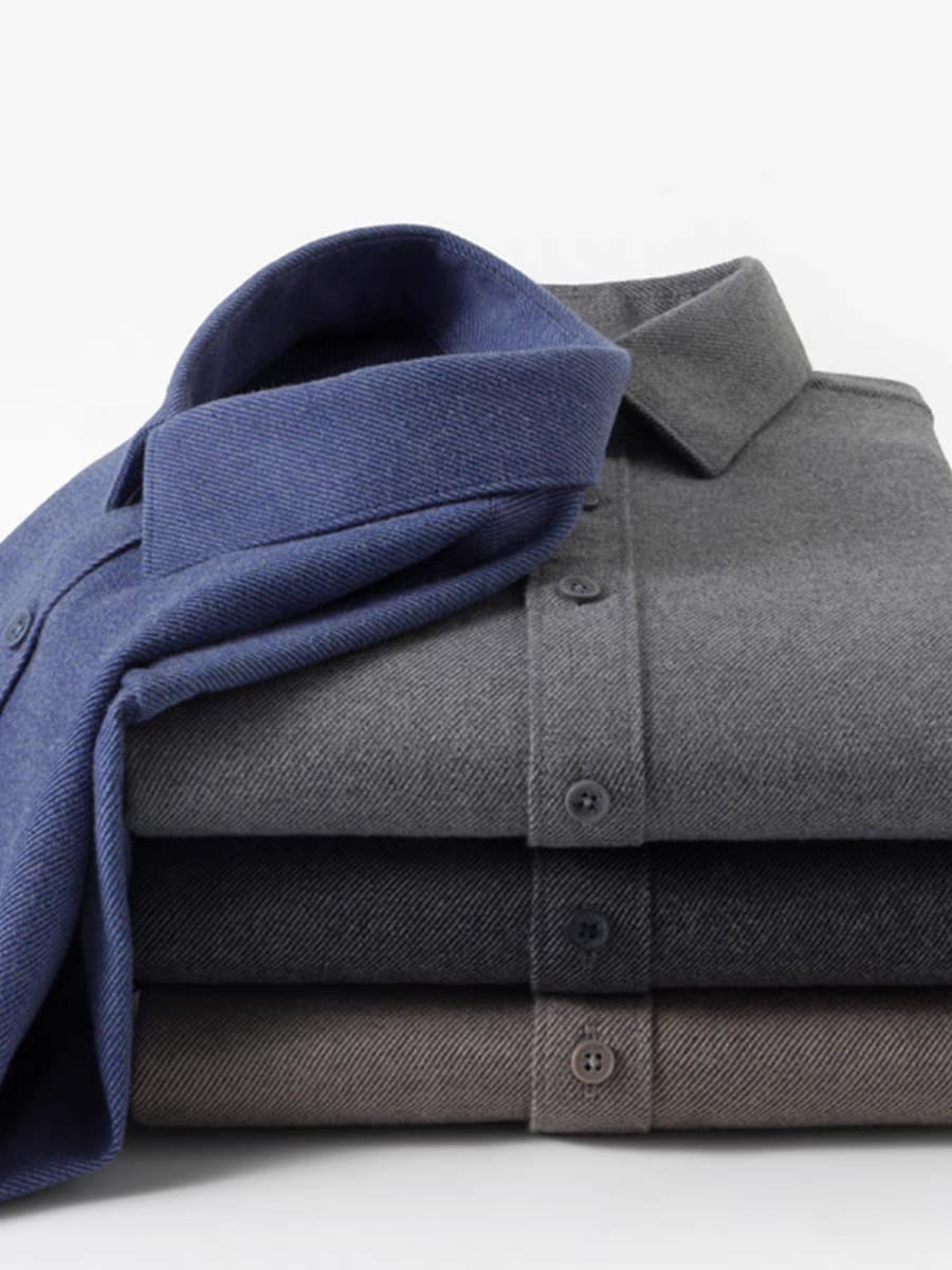 Men's Navy Blue Brushing Regular Fit Full Sleeve Shirt - Goamen