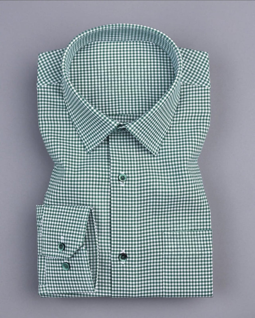 Men's Dark Green Regular Fit Checks Full Sleeve Shirt - Goamen