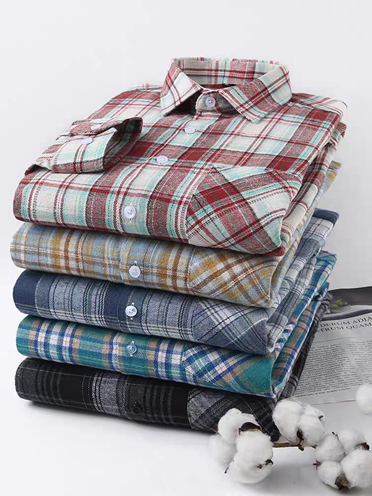 Men's Gray Regular Fit Checks Full Sleeve Shirt - Goamen