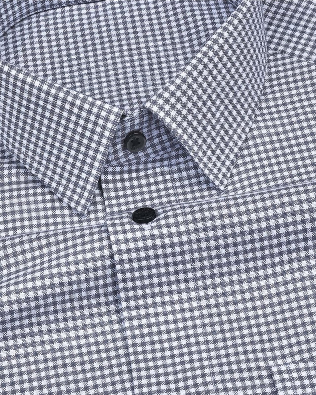 Men's Black Regular Fit Checks Full Sleeve Shirt - Goamen