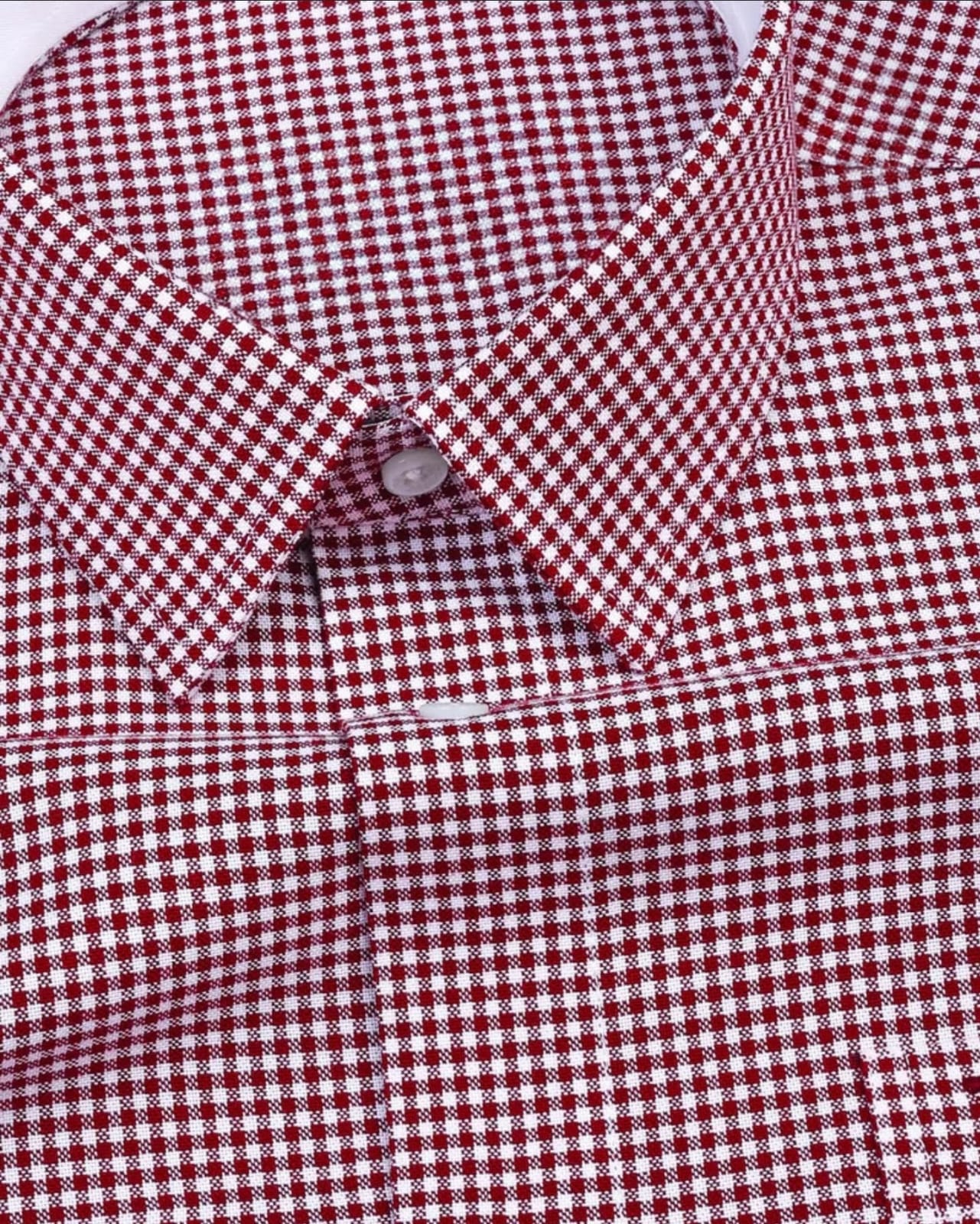 Men's Maroon Regular Fit Checks Full Sleeve Shirt - Goamen