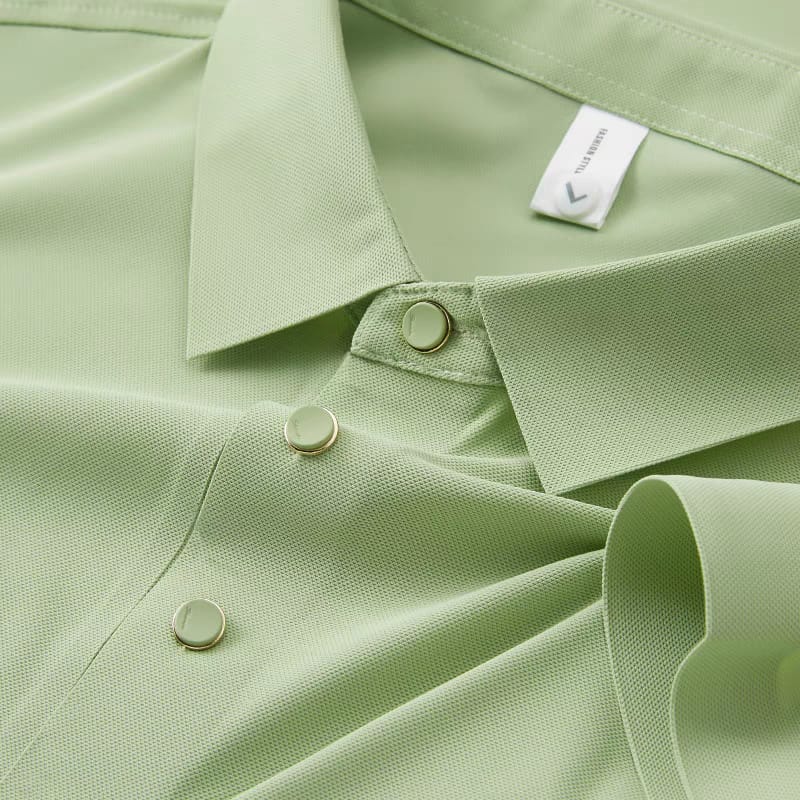 Men's Light Green Stitchless Half Sleeve Polo T-shirt - Goamen