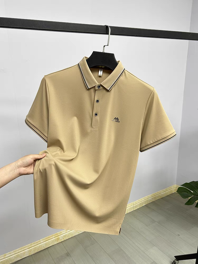 Men's Brown Solid Cotton Rich Polo T Shirt - Goamen