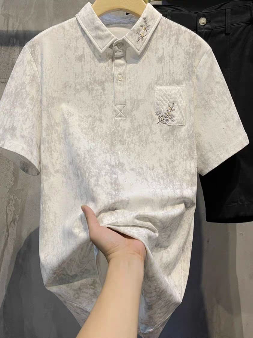 Men White Imported Regular Fit Crew- Neck T-shirt With Small Pocket - Goamen