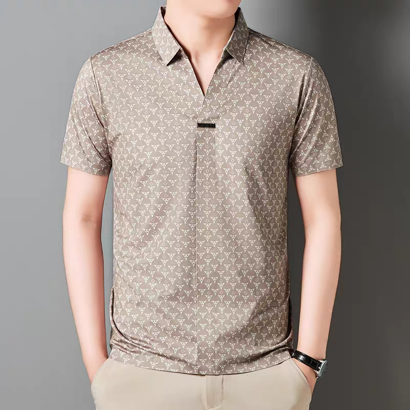 Men's Brown Stitchless Polo T-Shirt - Goamen